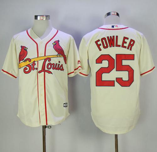 Cardinals #25 Dexter Fowler Cream New Cool Base Stitched MLB Jersey - Click Image to Close